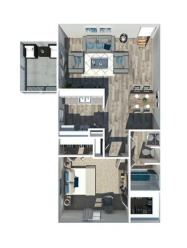 Floor plan 1X1 Small