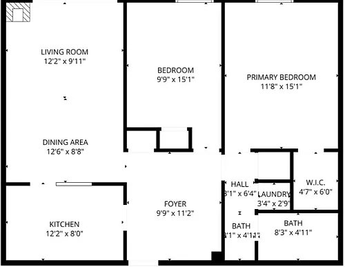 Floor plan 2 Bedrooms