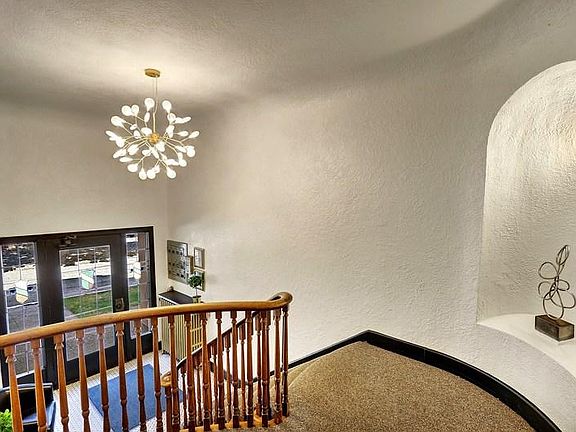 Lobby with spiral staircase