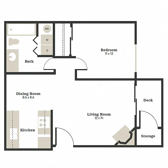 Floor plan 1x1 - The Leaf
