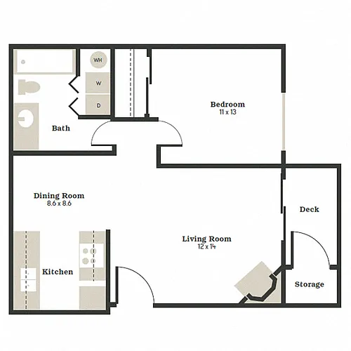 Floor plan 1x1 - The Leaf