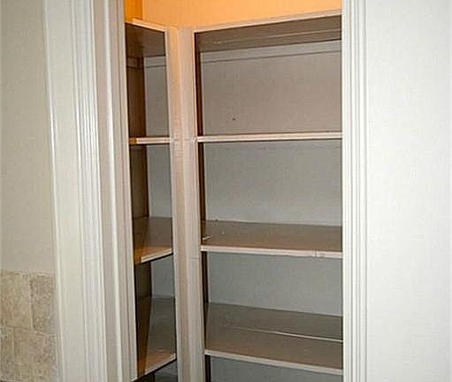 Pantry with deep shelves
