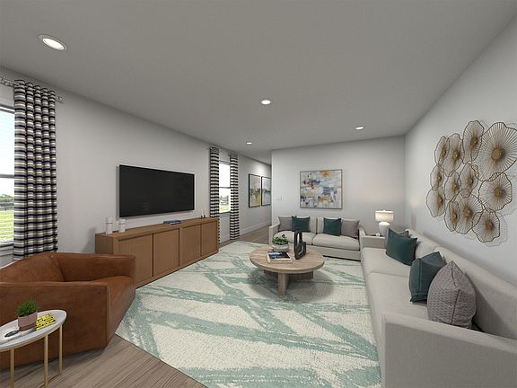 Living room in the Westbrook floorplan.