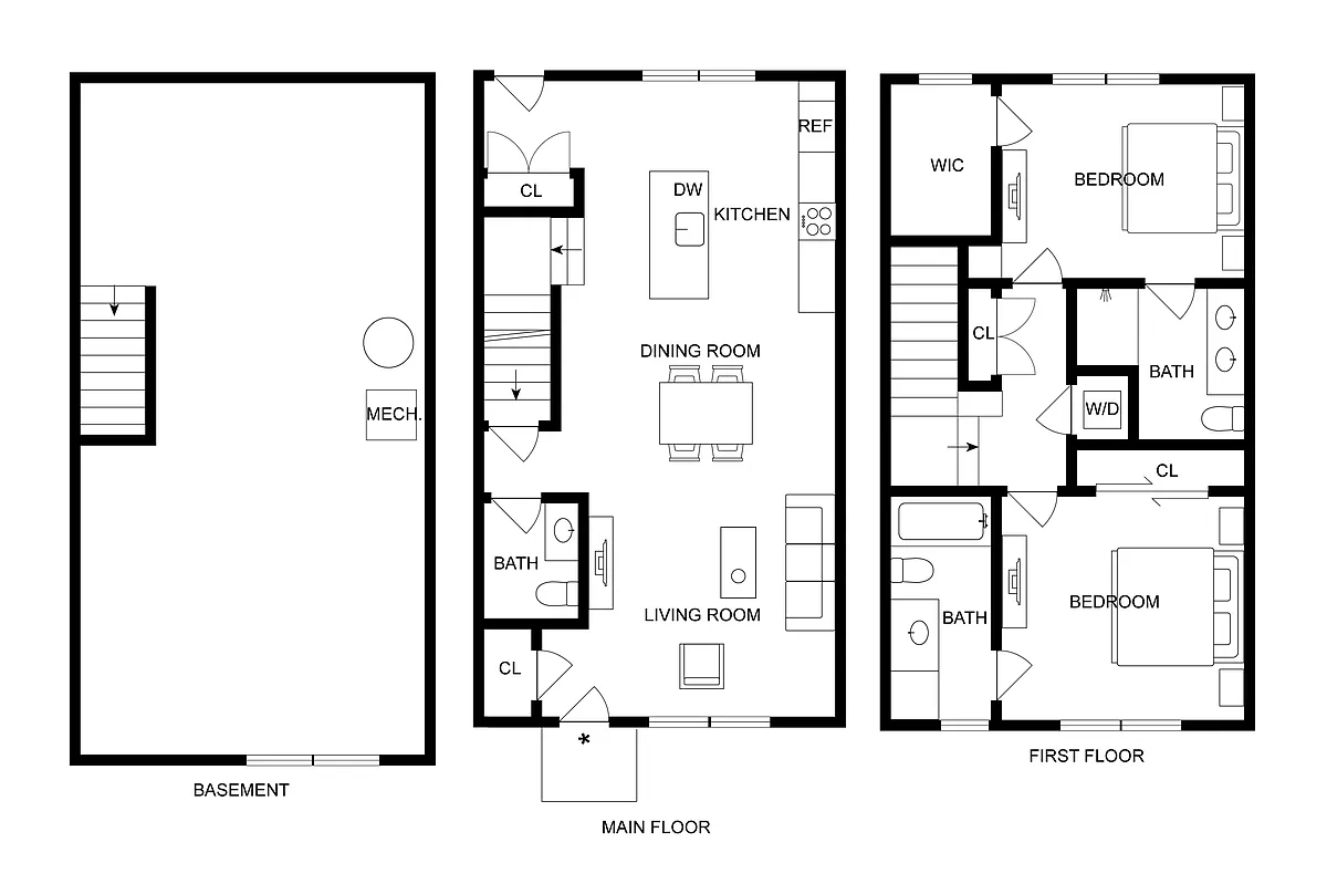 Floor plan 2BD x 2.5BA Townhome