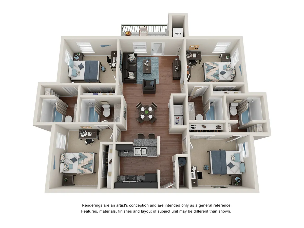 Floor plan 4 Bed 4 Bath Emerald