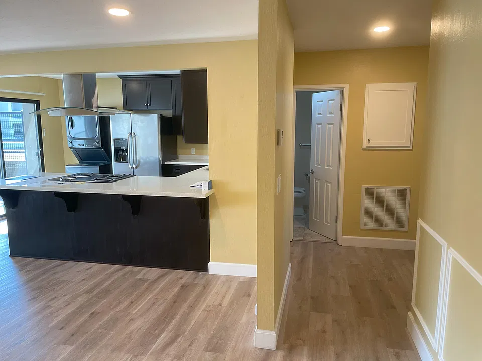 Hallway to bedroom and bathroom