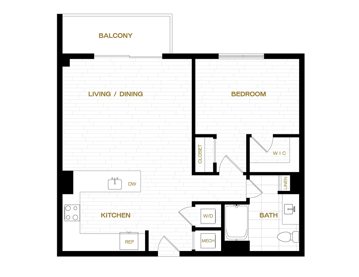 Floor plan 1 Bed/1 Bath-A9