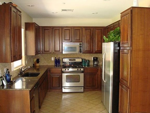 kitchen with stainless GE