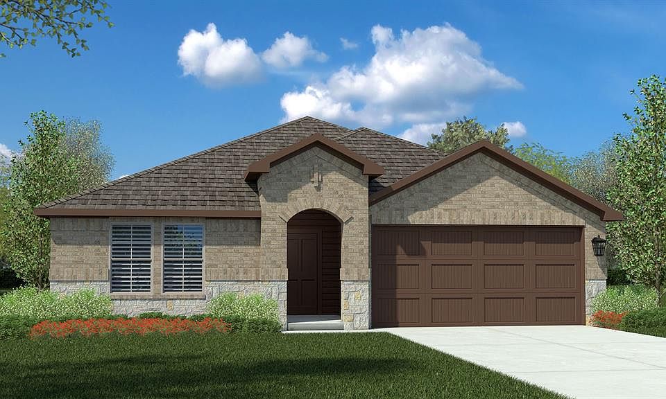 Front Elevation-D.R. Horton''s Kingston floor plan elevation-B - All Home and community information, including pricing, included features, terms, availability and amenities, are subject to change at any time without notice or obligation. All Drawings, pictures, photographs, video, square footages, floor plans, elevations, features, colors and sizes are approximate for illustration purposes only and will vary from the homes as built.