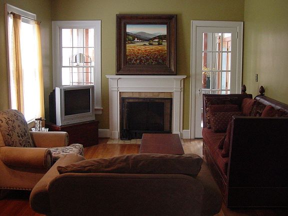Large living room with fireplace