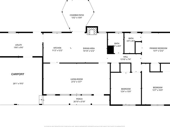Floor plan and room sizes