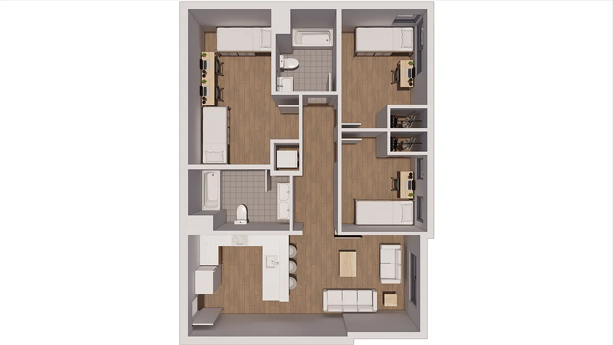 Floor plan C1 - Leased By The Bed