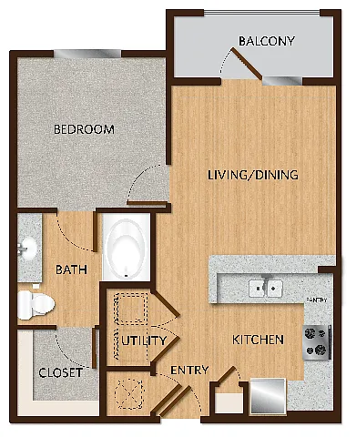 Floor plan One-Bedroom Apartment (A1)