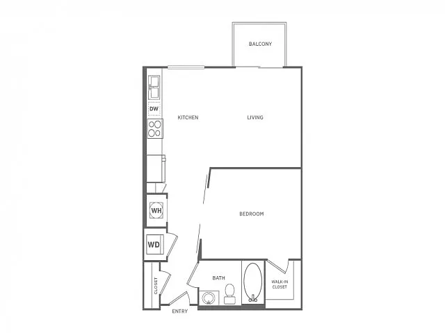Floor plan Studio (640 SF)