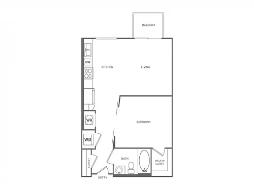 Floor plan Studio (640 SF)