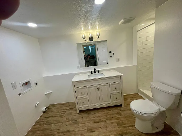 Basement bathroom and laundry room