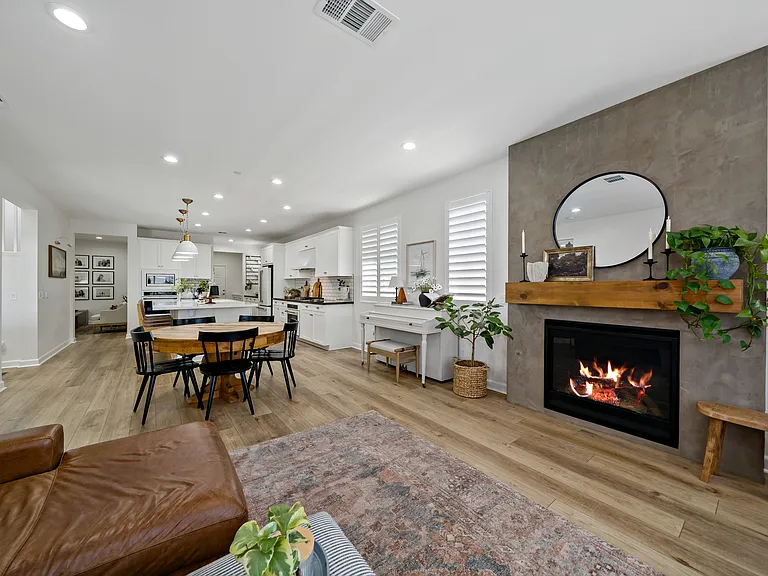 Family room offers an open floor plan with access to backyard