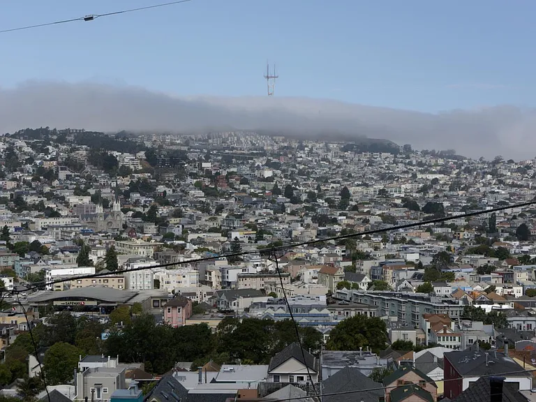 View towards twin peaks and Sutro Tower