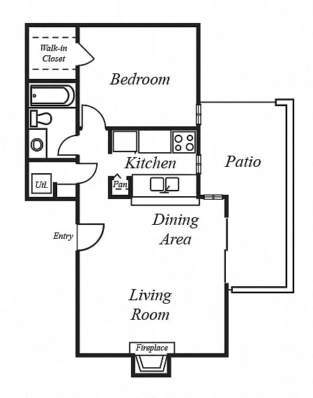 Floor plan 1 Bedroom, 1 Bathroom Flat A2