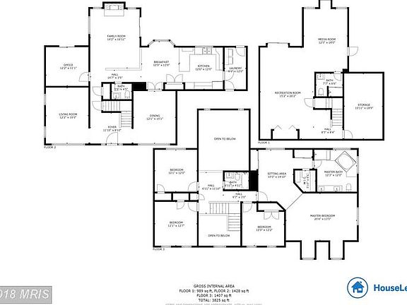 Floor Plan with Sq Ft.