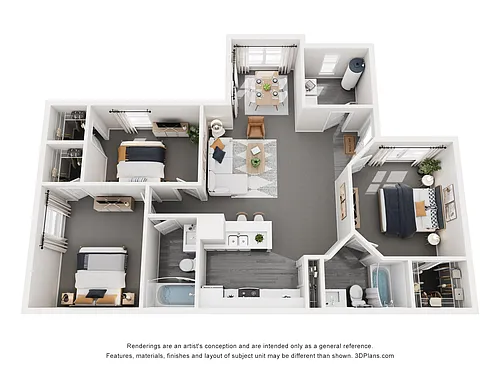 Floor plan C1 Flamingo - 3 Bedroom, 2 Bathroom