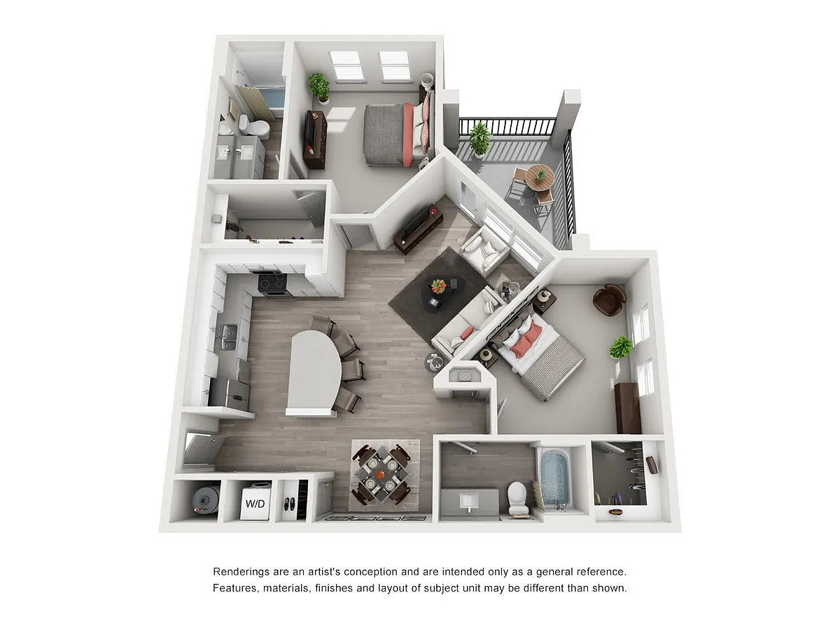 Floor plan B2 1153 sf 2/2