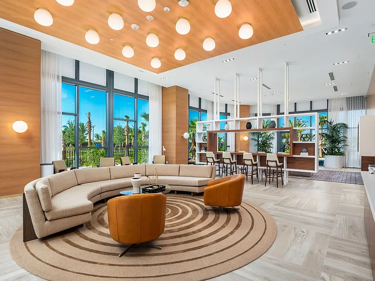 Resident lounges are designed for events, casual relaxation, and socializing