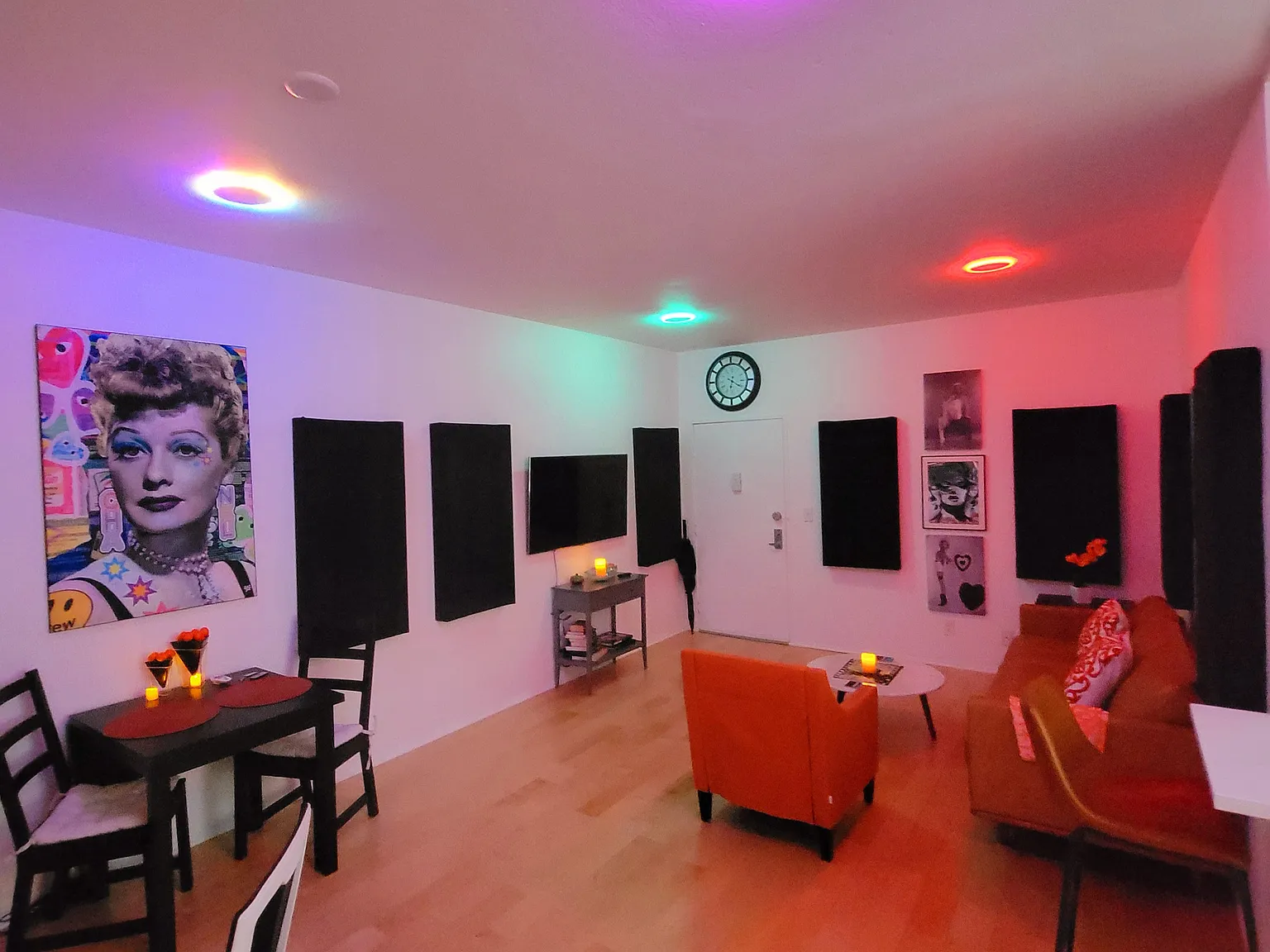 Color voice/app control ceiling lights through out.