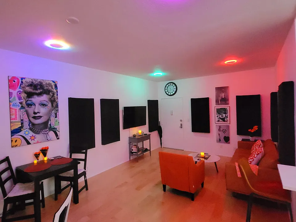Color voice/app control ceiling lights through out.
