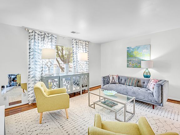 Living room with dedicated workspace