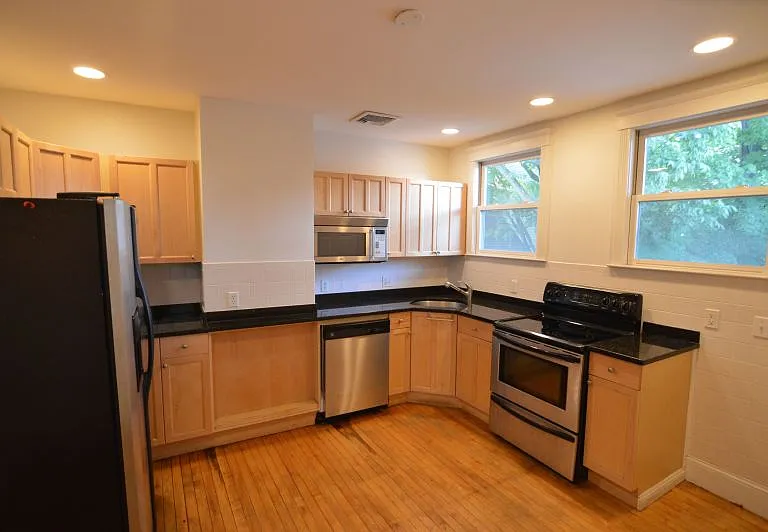 kitchen with stainless steel appliances and granite counter tops