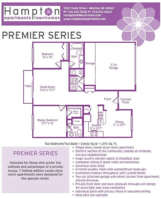 Floor plan Premier Series 2 Bed