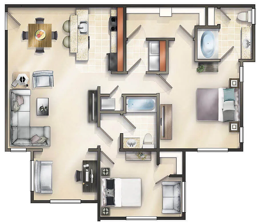 Floor plan The Franklin with Sunroom