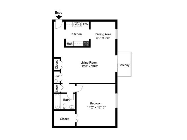 Floor plan One Bedroom