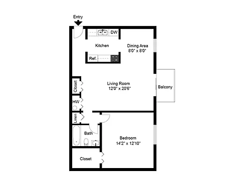 Floor plan One Bedroom