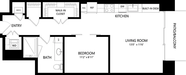 U2 1 Bed 1 Bath 707 Sqft U2 1 Bed 1 Bath 707 Sqft