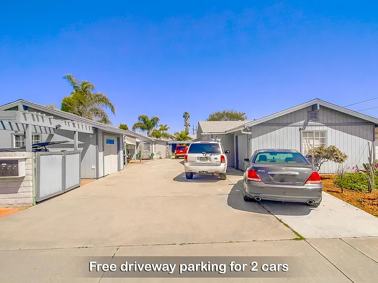 Convenient driveway parking for 1-2 cars right at your doorstep.