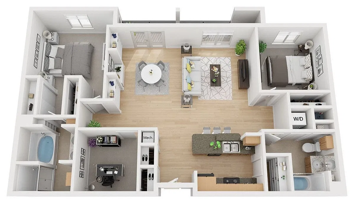 Floor plan 2x2 - Den