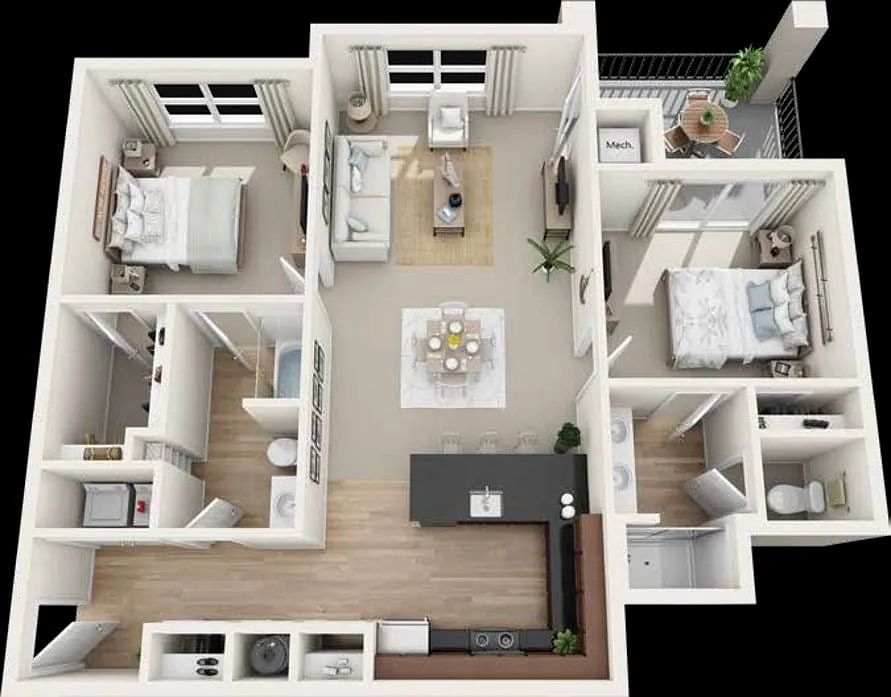 Floor plan 2 Bed Highwoods alt