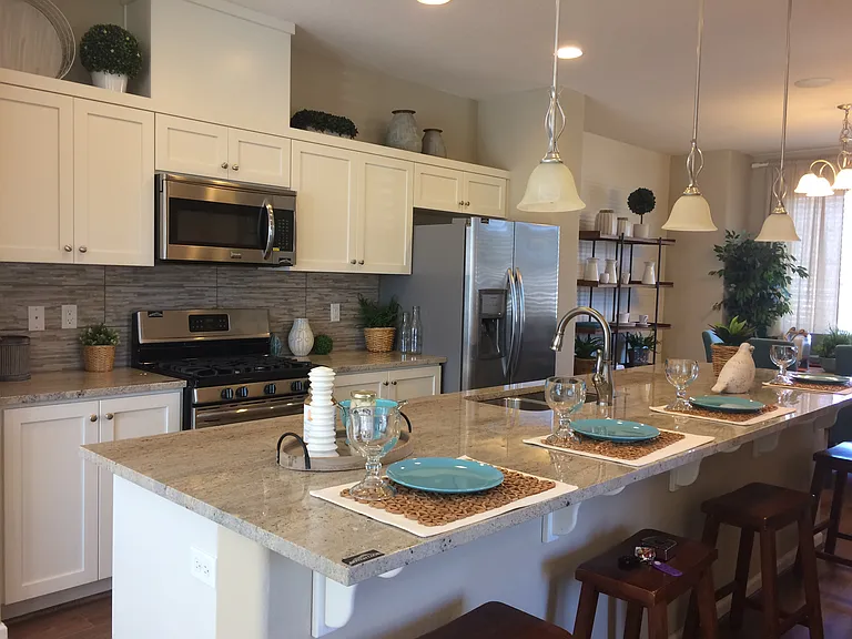 Kitchen towards dining