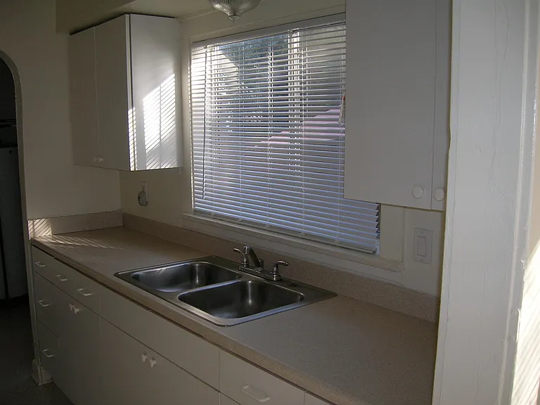 Kitchen window to courtyard