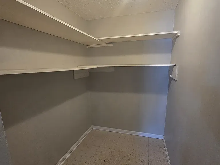 Spacious walk in closet.