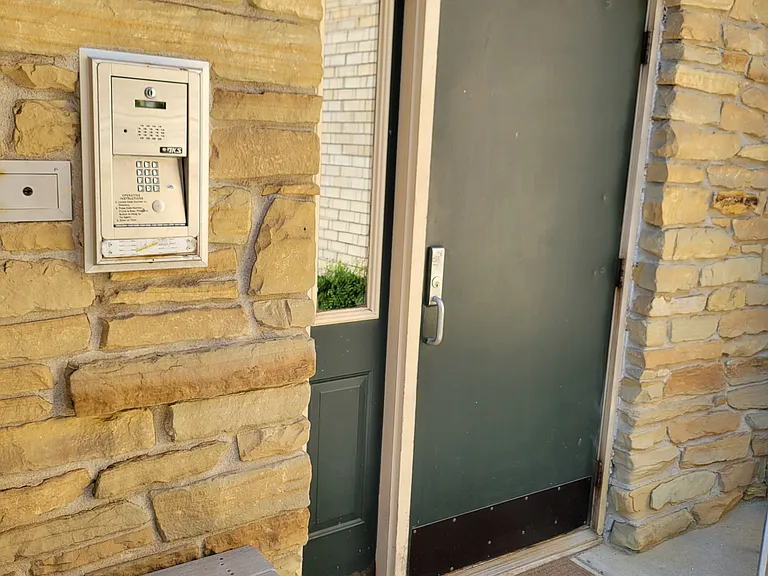 Apartment entry with secure door