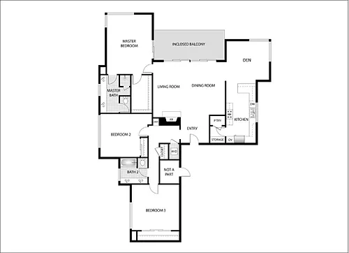 Floor plan 3 Bed 2 Bath Den 570-351