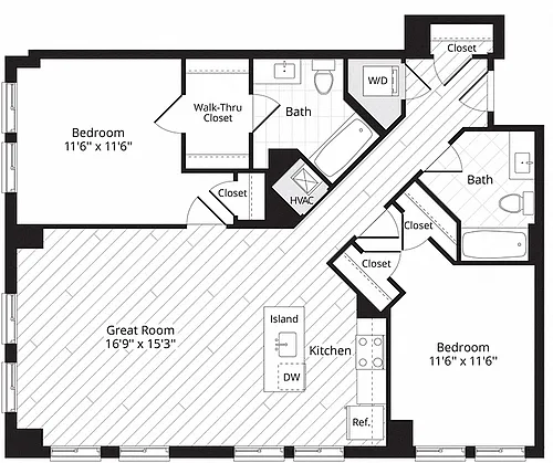 Floor plan 2 BR 2F