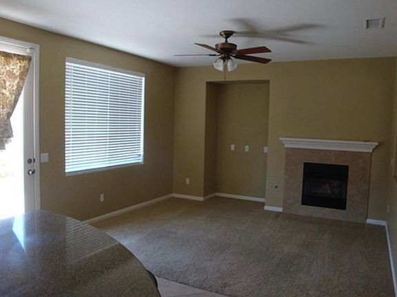 Living space with fireplace