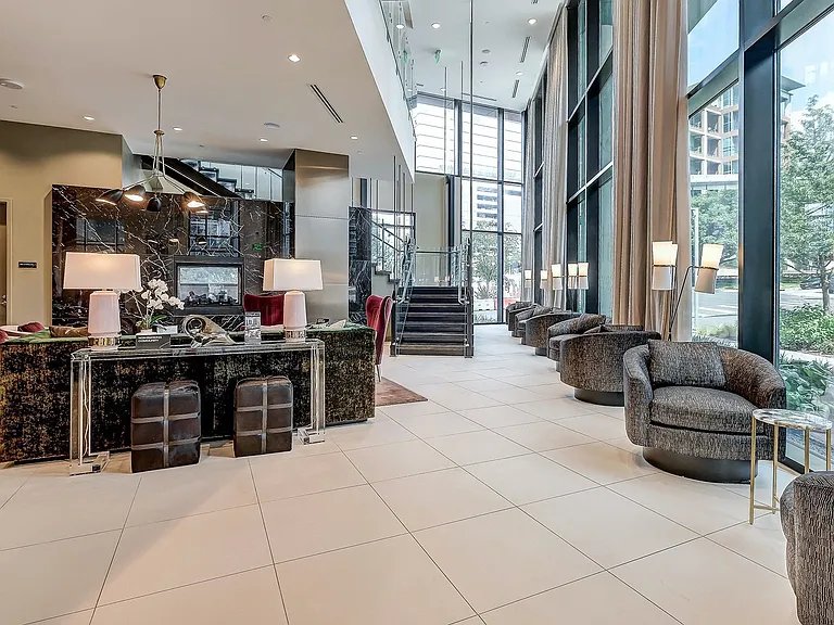 Grand Entrance to Lobby and Leasing Offices with Seating