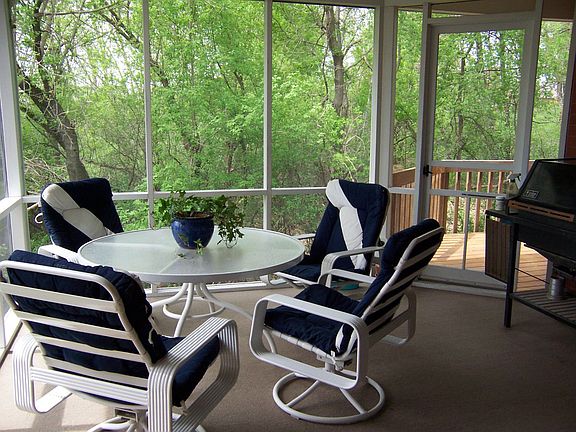 Screened Porch with serene woodland views