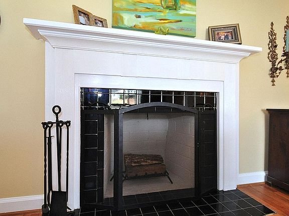 One of TWO fireplaces