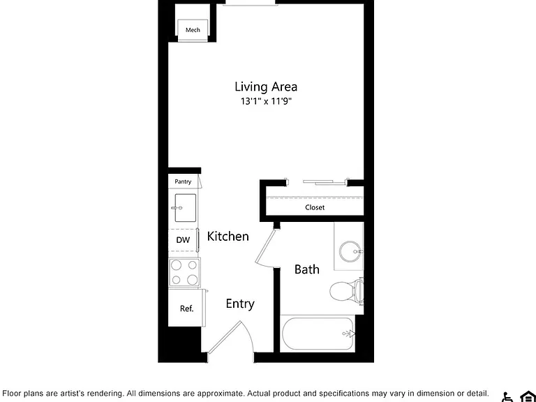 S1C | Studio | 323 SF S1C | Studio | 323 SF